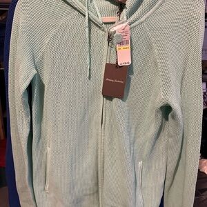 Tommy Bahama Mint Green Hooded Sweater. NWT